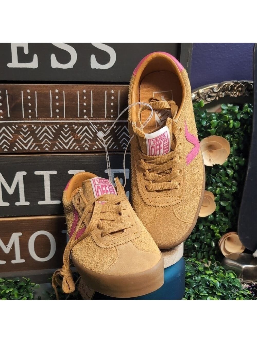 Sassy Suede & Popn Pink Leather Ladies Vans - Picture 14 of 14
